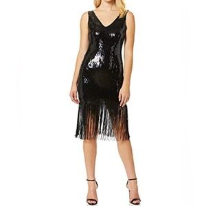 NWT VVM Curve Women’s Sexy V Neck Black Sequin Glitter  Bodycon  Dress Size S